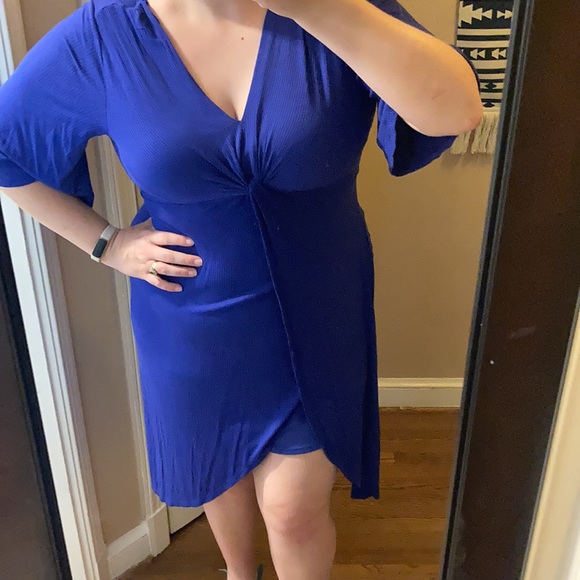 Superfoxx Dresses & Skirts - Moving sale!!! Sexy blue Superfoxx faux wrap dress